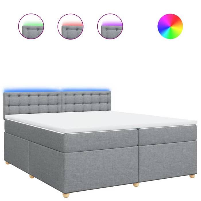 Maison Exclusive - Sommier à lattes de lit avec matelas Gris clair 200x200cm Tissu