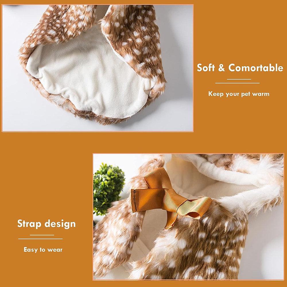 Рождественский костюм для домашних животных, Рождественский плащ для щенков, кошки, собаки, накидка Санта-Клауса с шапкой из лося, вечерние костюм для домашних животных, платье для косплея для собак маленького и среднего размера