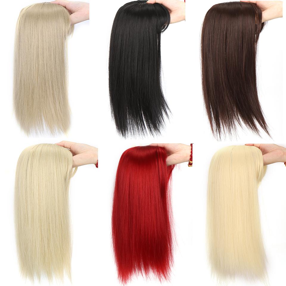 LUPU Короткие прямые натуральные синтетические накладные волосы коричневого и черного цвета для женщин с челкой, удлинители на клипсе, высокотемпературное волокно