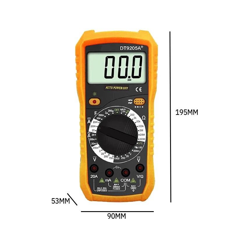1 ПК DT9205A мультиметр Высокоточный цифровой дисплей электрические приборы многофункциональный мультиметр