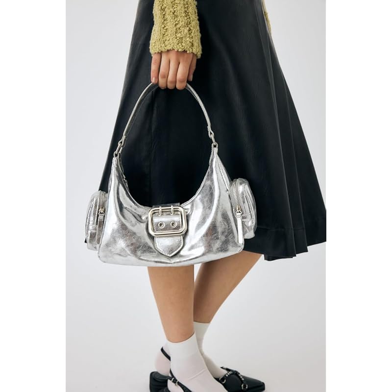 [Mousey] Сумка-хобо с боковым карманом 010IST55-3981 женская БЕСПЛАТНО серебристая
