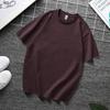Zirunking Long-staple Cotton Short-sleeved T-shirt Unisex Top Youth Casual Solid Color Loose Round Neck Half-sleeved Top CHANGRONG