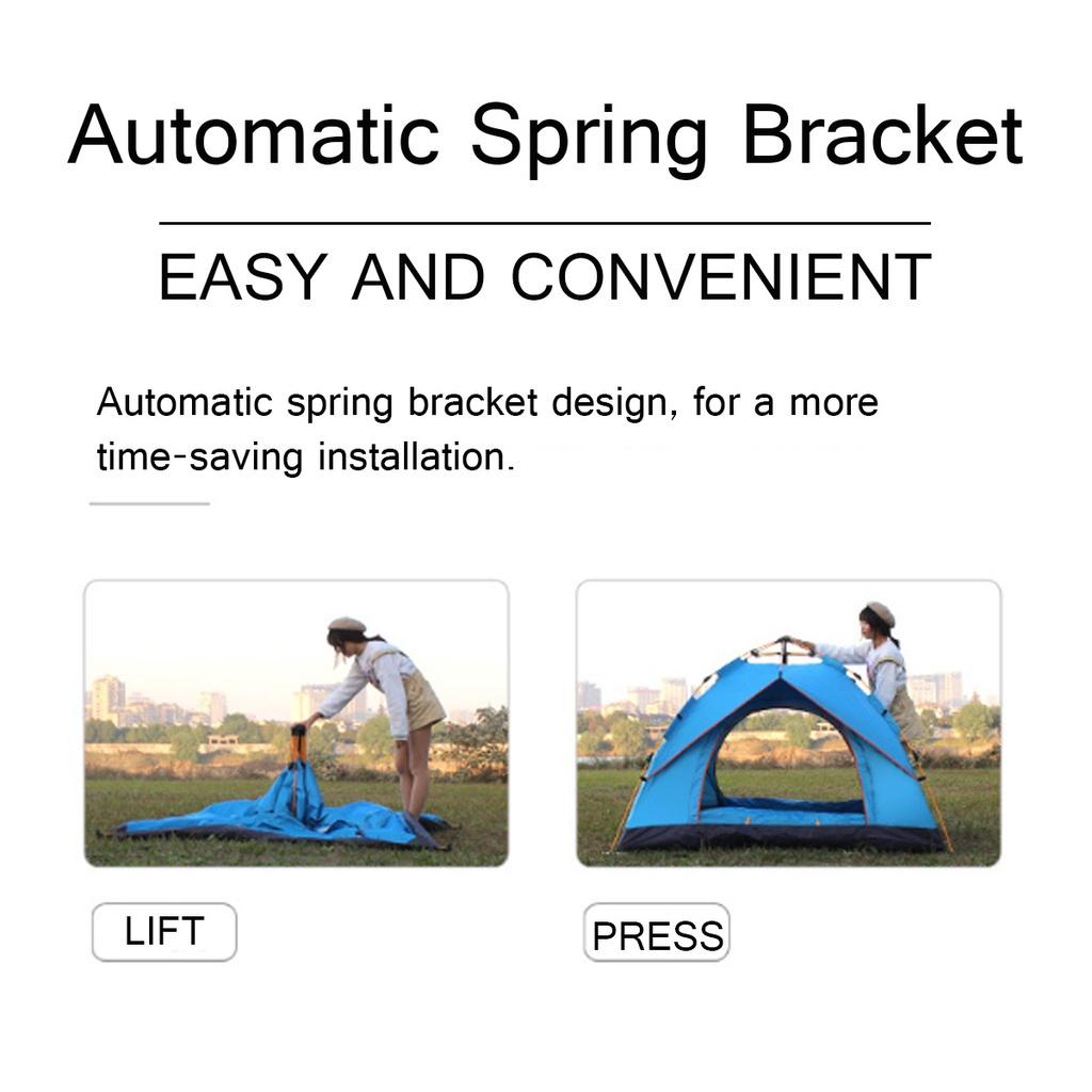 3-4 Person Waterproof Camping Tent Automatic Pop-Up Quick Shelter Outdoor Traveling Hiking Portable Tent