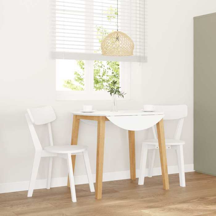 VidaXL Dining Chairs 2 Pcs White Solid Rubber Wood, Dining Chair, Chair, Living Room Chair, Dining Chairs, Chair 4102433