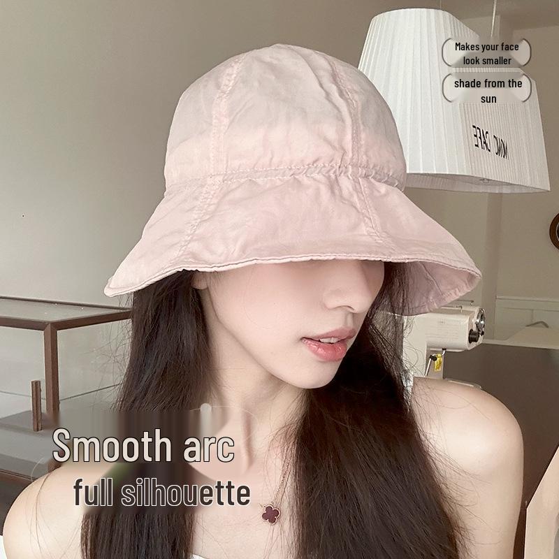 Wrinkled Drawstring Bucket Hat: 2025 Summer Style, Lightweight, Cool Fabric, Easy To Carry, Sunshade & Sunscreen.