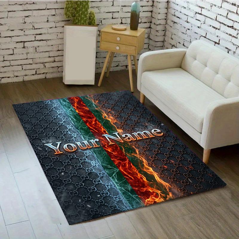 Custom personalization Flame Star Print Area Rug - Soft, Washable Non-Slip Indoor Mat,Living Room,Home&Office Decorative Rug