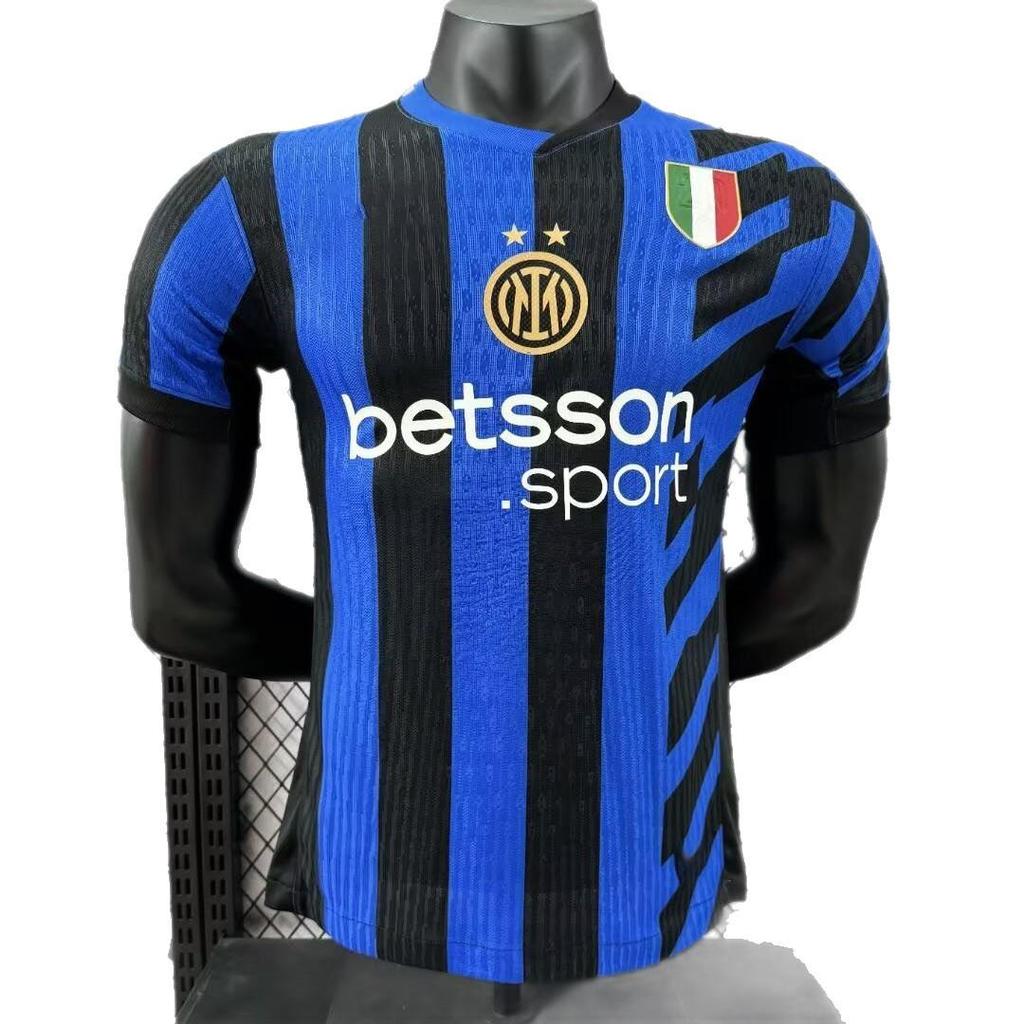 Футбольная футболка Inter Milan Серия А для взрослых, версия игрока - С настраиваемым номером