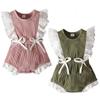 Newborn Baby Girls Lace Sleeves Romper Jumpsuit Clothes for 0-24 Months