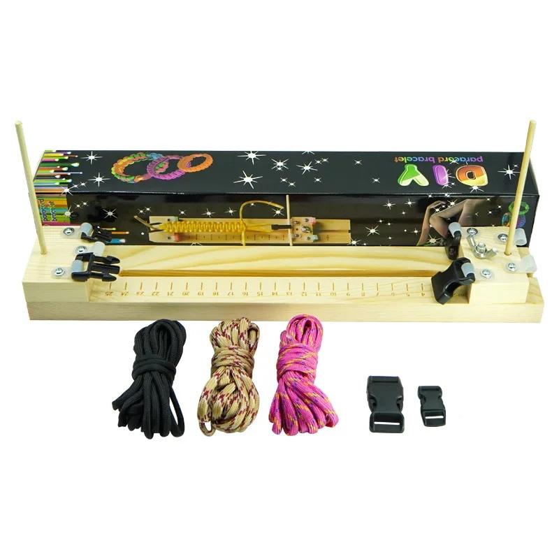 NobleEagle Adjustable Paracord Jig Set for DIY Craft Bracelets Lanyard Weaving Maker Wooden Frame Braiding Tool Kit