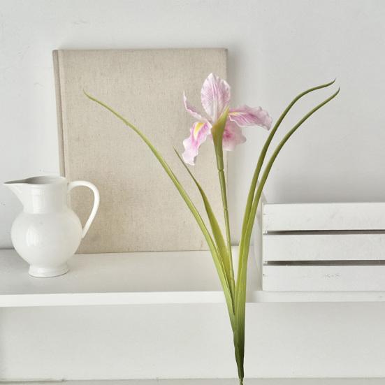 26" Artificial Iris Flower Flower Bouquet with Real Touch Fake Long Stem
