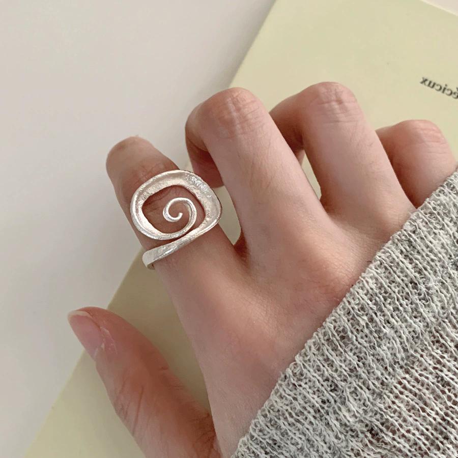 Matte Swirl Spiral Geometric Adjustable Open Rings For Women Fashion New Jewelry Gift Party Daily Wholesale anillos