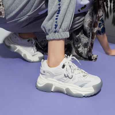 Спортивная обувь женская летняя новая толстая сетчатая подошва дышащая универсальная старая обувь повседневная беговая обувь