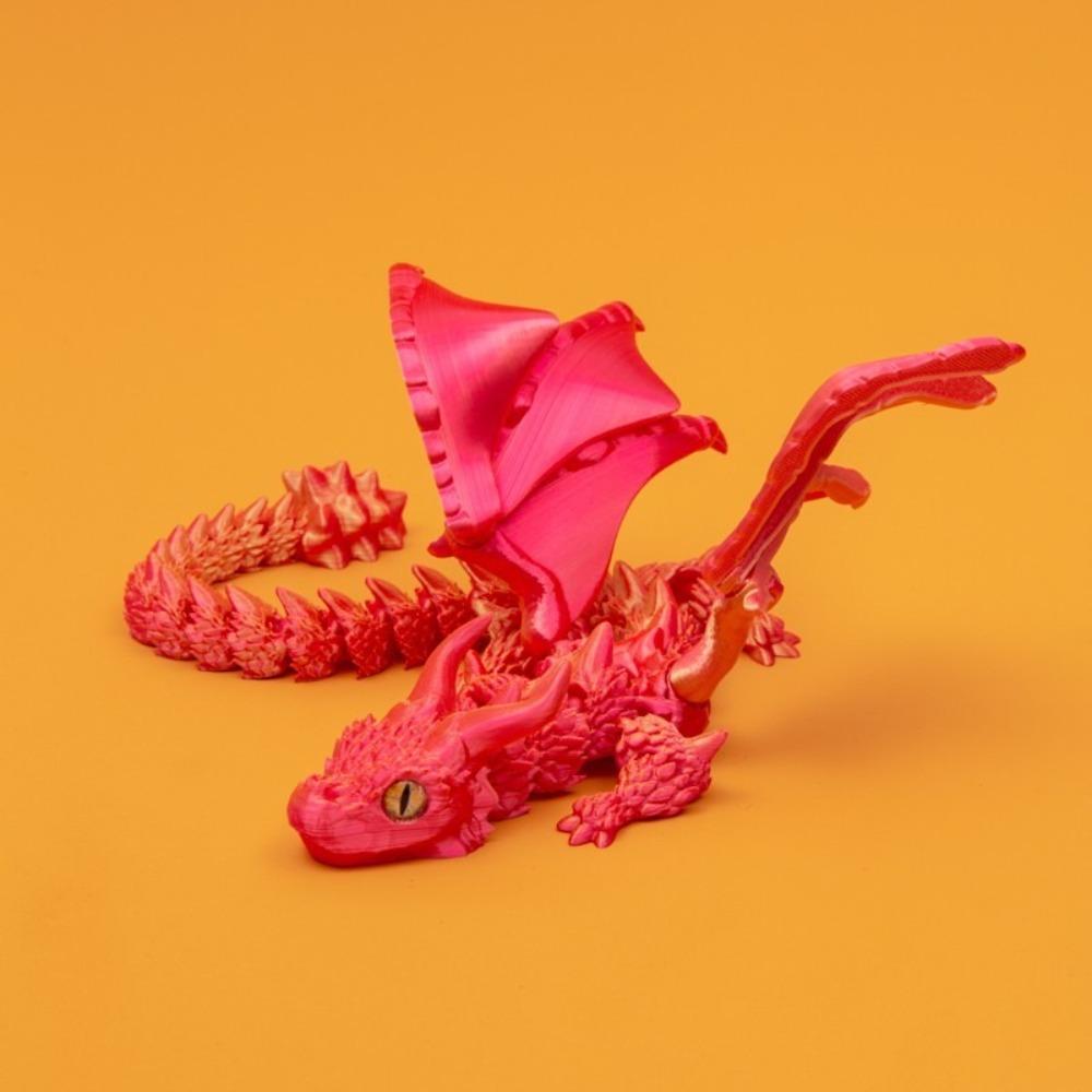3D-печатная 3D-печатная фигурка дракона Крылатый дизайн Многосуставной подвижное крылатое транспортное средство Дракон Настольные животные Декор