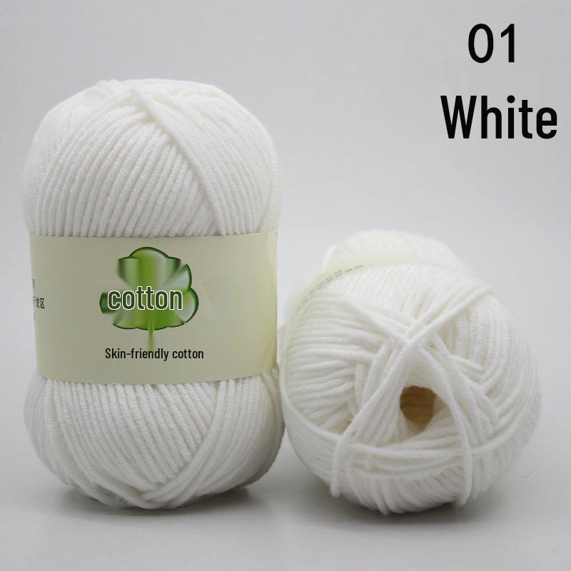 Пряжа из гребенного 5-слойного молочного хлопка для вязания и вязания крючком своими руками - Набор материалов средней толщины для шарфа и пледа