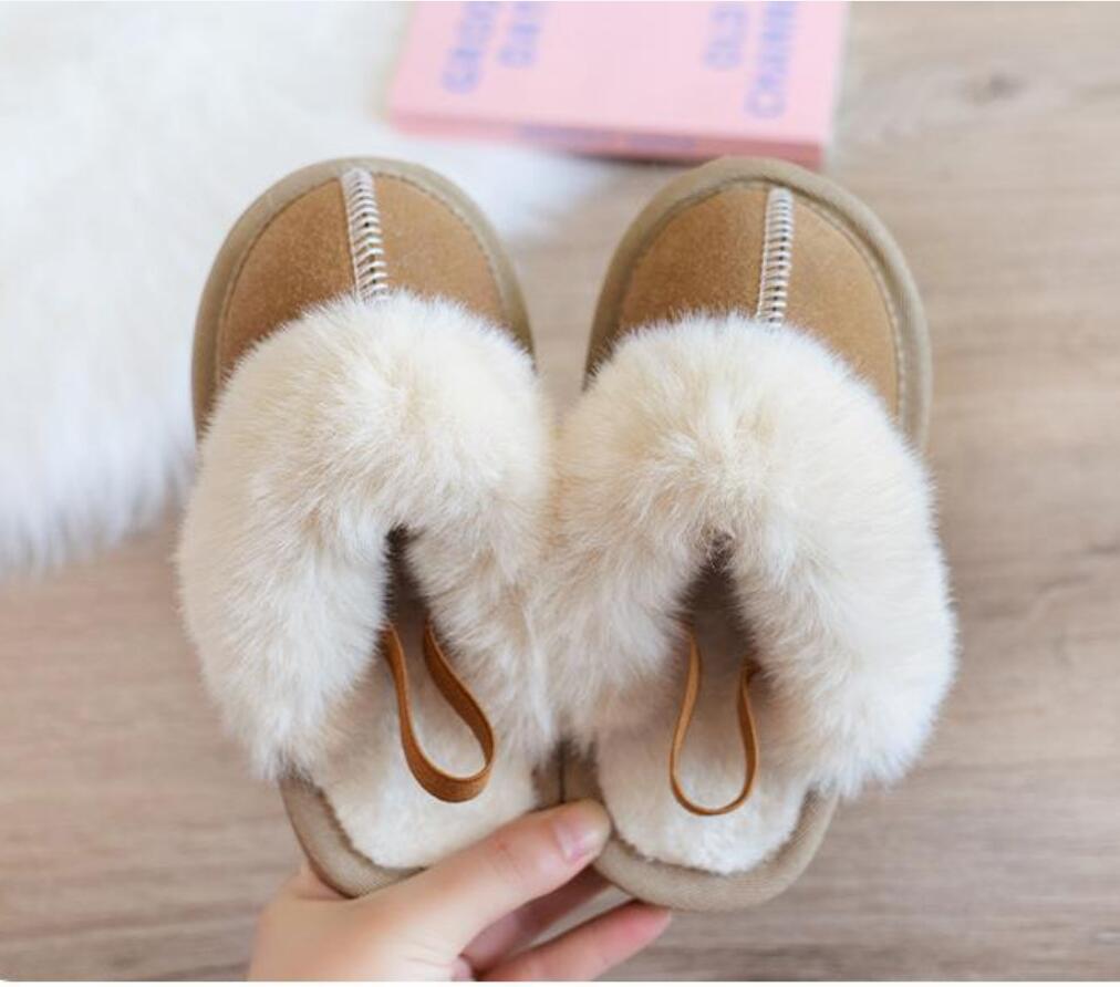 Модные детские хлопковые тапочки, модные однотонные плюшевые домашние тапочки, нескользящие удобные тапочки для девочек, теплая хлопковая обувь для мальчиков