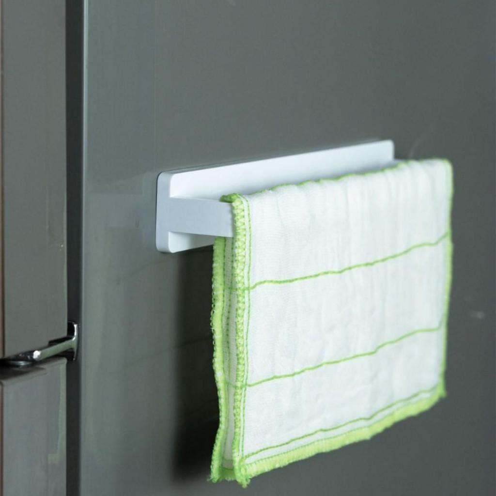 Nordic Style Magnetic No-Punch Bathroom Towel Rack - Seamless Single Rod Storage
