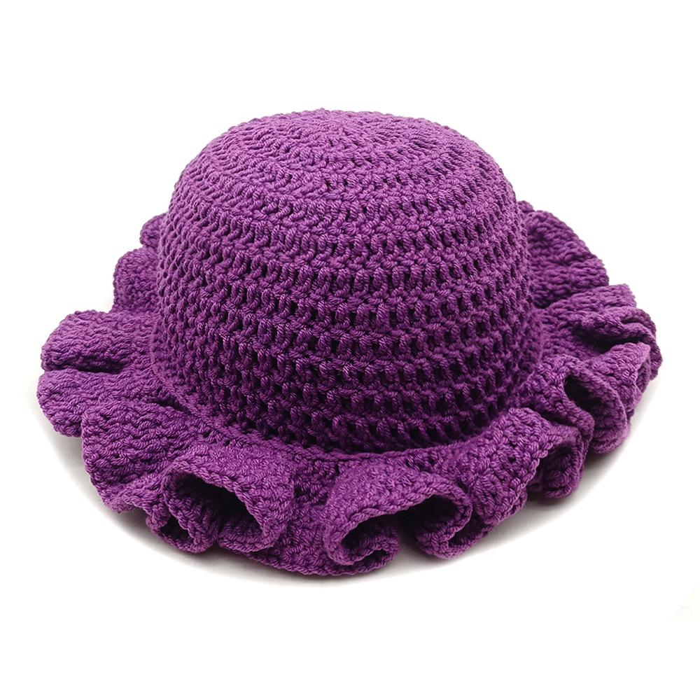 New Trend 2025 for Party Cross-Border Fashionable and Versatile Crocheted Ruffled Woolen Hat New Product Ruffled Hat