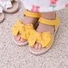[BABYZZAM] Желтые двойные сандалии для девочек, сандалии, 7000029460, Популярная корейская обувь