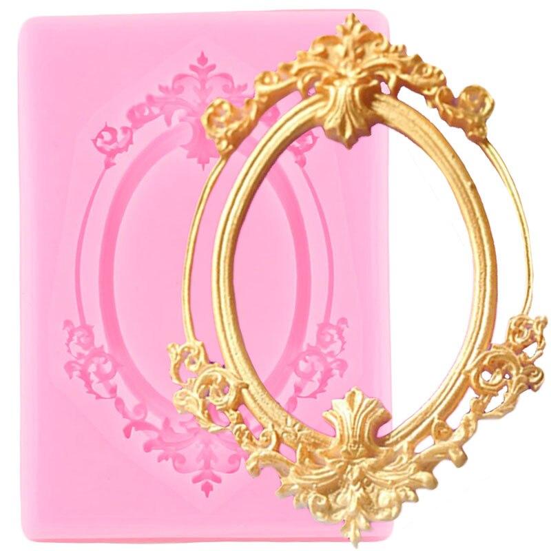 DIY зеркальная рамка, инструменты для украшения торта из помадки, шоколадный торт, силиконовые формы, кухонные формы для выпечки