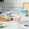 Three-Dimensional Relief Tulip White Porcelain Ceramic Water Cup Coffee Cup Souvenir Gift