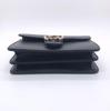 [Pre-Owned] Double G Chain Shoulder Strap Pebbled Leather Messenger Bag Accordion Crossbody Bag - Very Good #D5BD4E