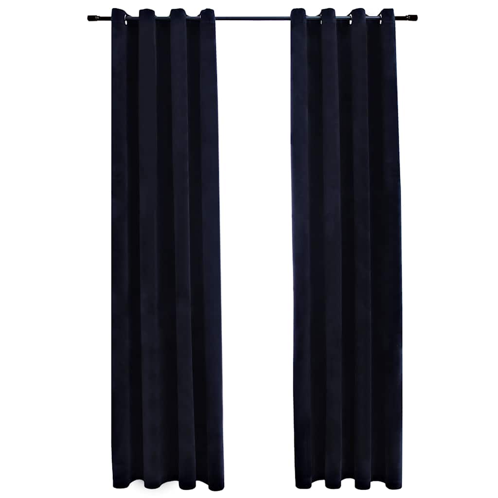 Blackout Curtains with Eyelets 2 pcs Velvet Black 140 x 175 cm
