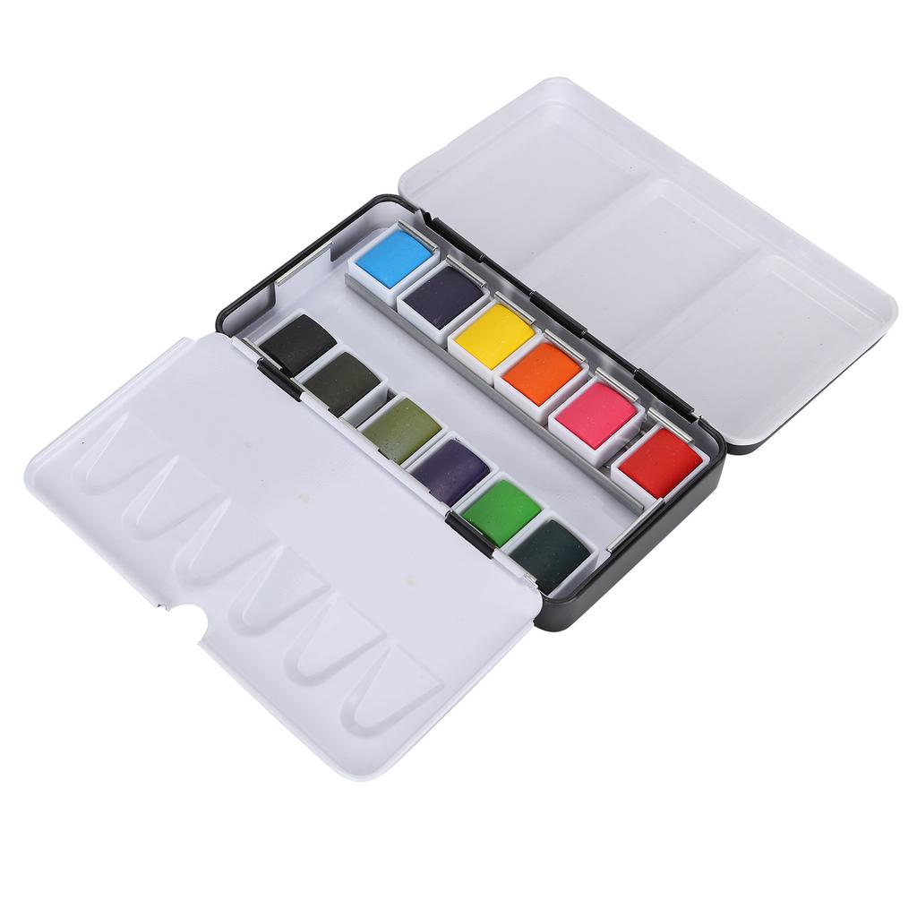 Акварельные краски портативный яркий цветной набор акварельных пигментов принадлежности для красок с коробкой 12 цветов