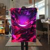 1Pc Gengar Print Flannel Blanket, High quality Comfortable for All Seasons, Home Decor, Warmth and Comfort, Perfect for Christmas Gifts