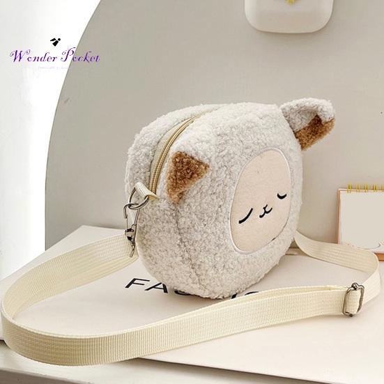 Сумка на одно плечо с мультяшными животными, осенне-зимняя плюшевая милая кошка, медведь, овца, регулируемая сумка-мессенджер через плечо для женщин и девочек, сексуальная одежда для взрослых