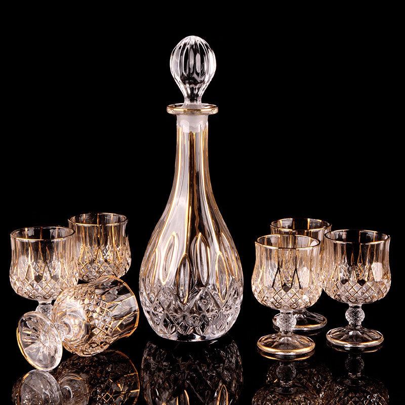 Flavinmci Glass Wine Decanter and Whiskey Glass Set