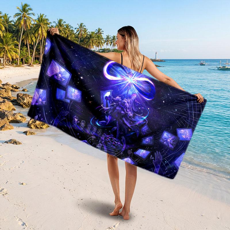 Large Beach TowelHonkai Star Rail Soft Absorbent Towel Beach Bath Home Use