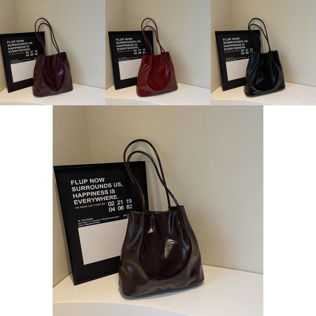 Chic Korean Style Minimalist Shoulder Bag For Women With Spacious Capacity In Black Wine Red Red And Coffee Color Great For Daily Use