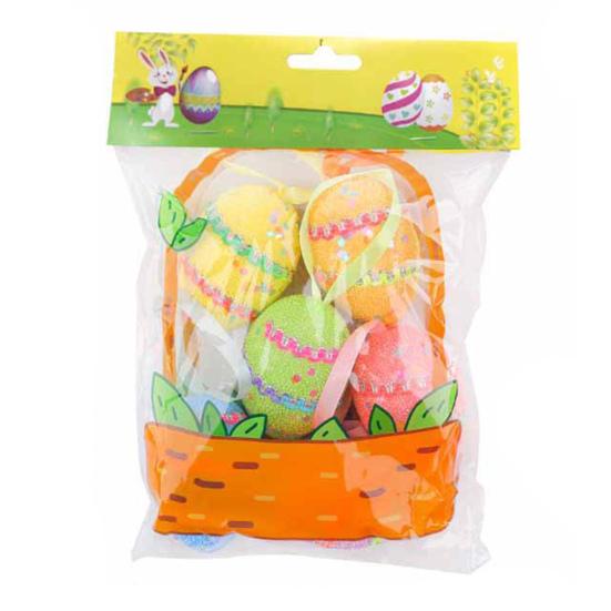 Yousheng 6 шт. пасхальных украшений для яиц, пасхальные красочные подвесные яйца из пенопласта, украшение для весеннего домашнего декора для вечеринки