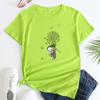 Summer Round Neck Printed Top Fashionable Casual Short Sleeved Women's Pure Cotton T-shirts