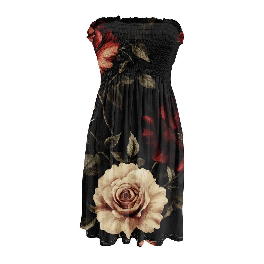 Модное женское повседневное платье-труба без рукавов с цветочным принтом