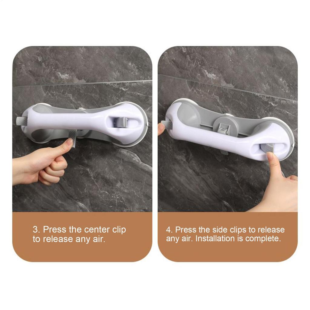 Shower Handle Suction Shower Grab Bar for Seniors Removable Grip Handrails Bathroom Accessories for Adults Handicap Disabled