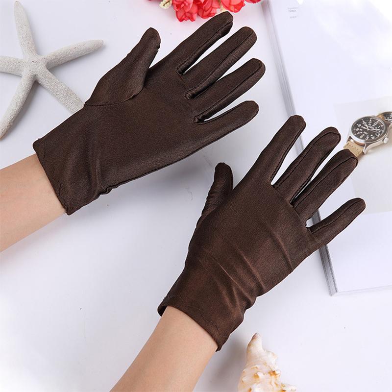 Перчатки из спандекса с высокой эластичностью для вождения ювелирных изделий, танцев и защиты от солнца