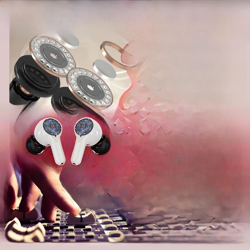 T22 TWS Bluetooth Headset: Dual Dynamic Coils, Four Speakers, Display Screen, Heavy Bass Sound