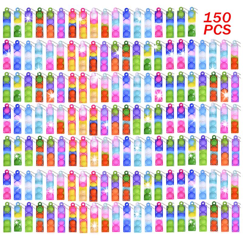 10/20/30/80/150 Pcs Mini Pop Keychain Fidget Toy - Sensory For Kids Birthday Party Favors Classroom Prizes - Pop Keychain Toy