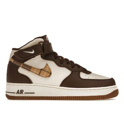 Air Force 1 Mid Brown Plaid Men кроссовки Pale-Ivory Cacao-Wow Pink-Bloom DV0792-100