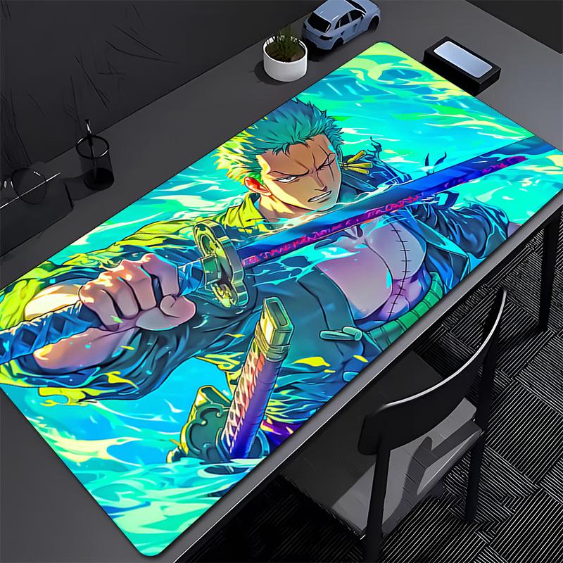 Hot Mouse Pad Anime one piece Zoro Computer Smooth Flexible Rubber Gamer PC Computer Keyboard Pad XXL Esports Colorful Mosuepad