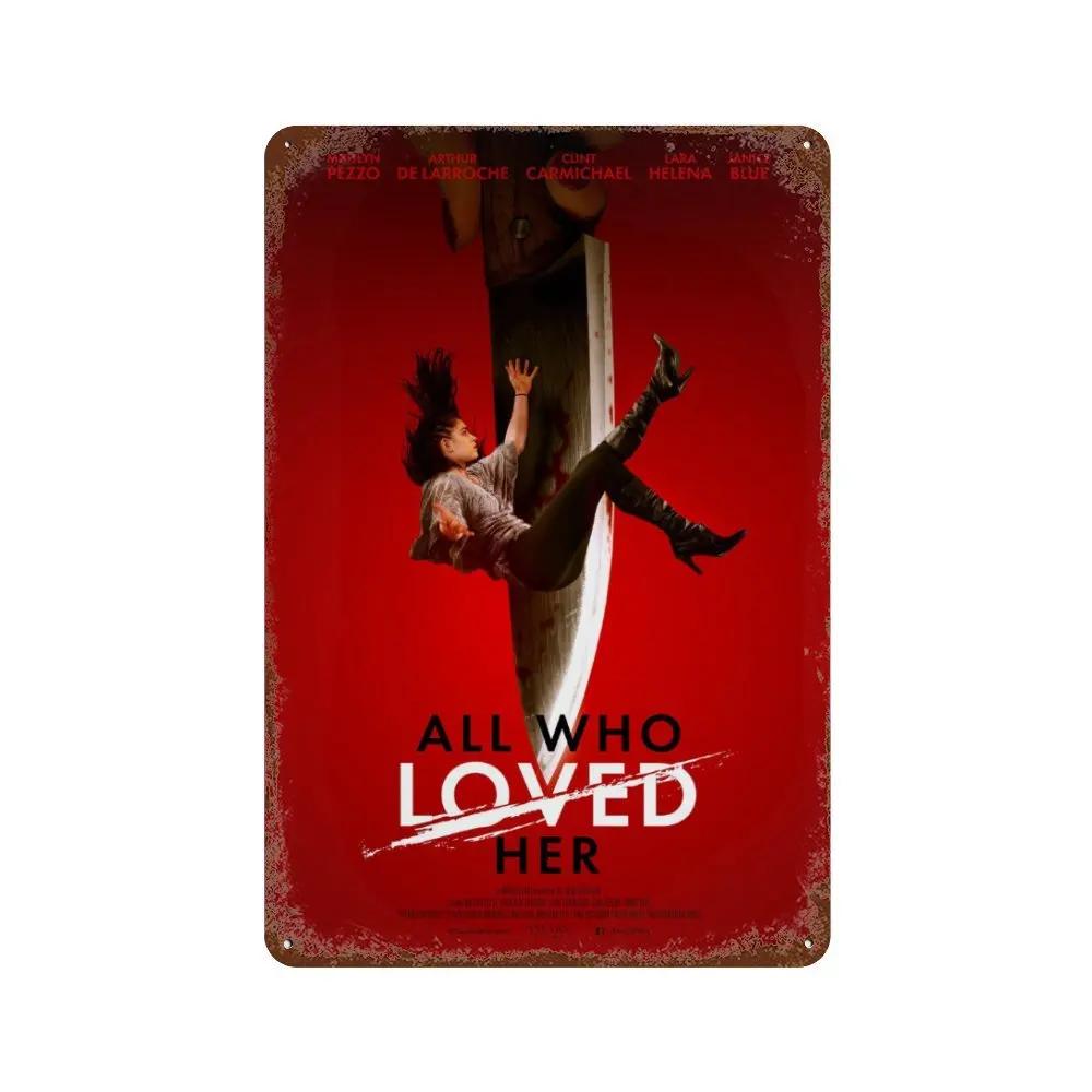 Классический постер фильма ужасов Ржавая металлическая жестяная табличка Ретро декоративная тарелка Бар Мужская пещера Гараж Клуб Металлическая вывеска Настенное украшение