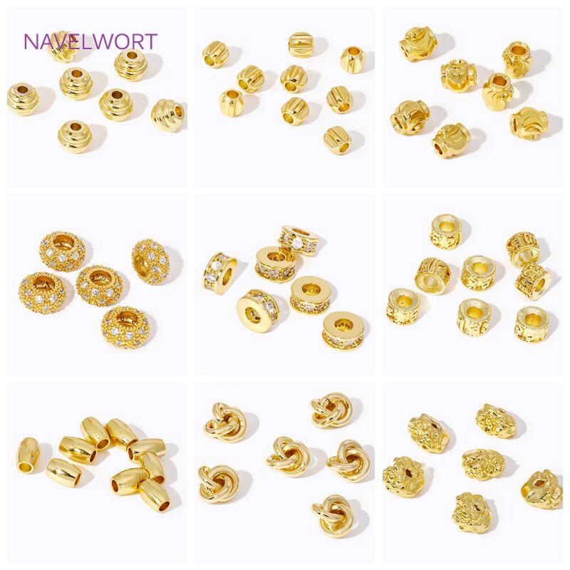 18K Gold Plated Brass Irregular Loose Bead Spacer Beads,Beads Separator,For Jewelry Making Supplies DIY Bracelet Making Crafts