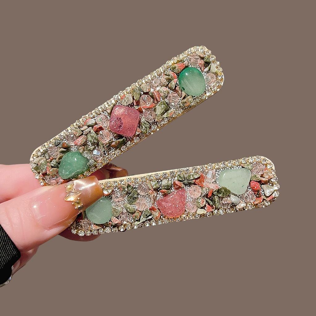 Glitter Crystal Hair Clip Exquisite Vintage Colorful Stone Barrettes For Women Girls Spring Summer Hair Accessory Hair Clips