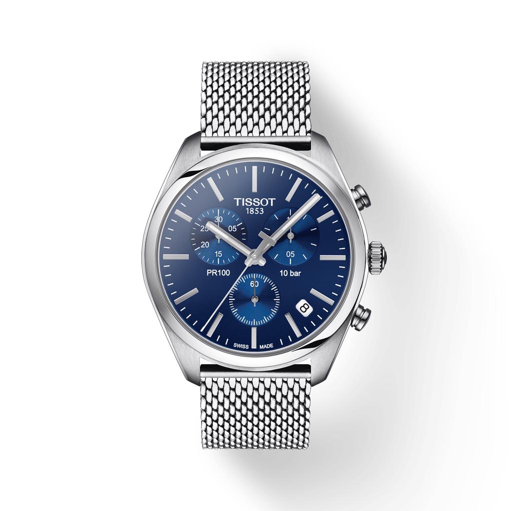 Tissot Мужские модные часы из нержавеющей стали с синим циферблатом T101.417.11.041.00