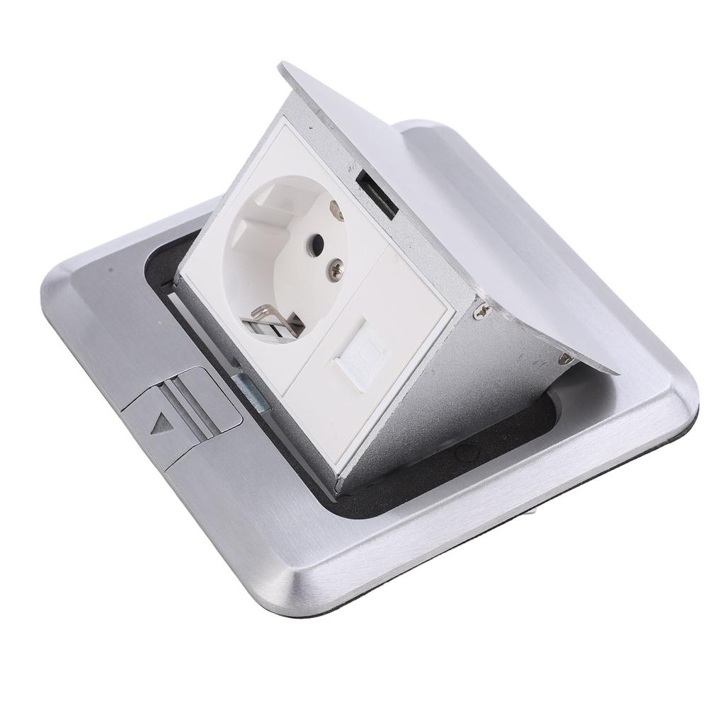 Напольная розетка водонепроницаемая, хорошая герметизация, встроенная, безопасная, практичная, серебряная, отскакивающая, напольная розетка 250 В 16 А