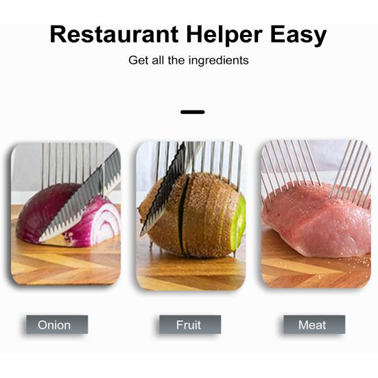 Держатель для лука-слайсера для легкой нарезки и хранения лукорезка из нержавеющей стали для томатов