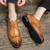 Мужские туфли большого размера в стиле ретро для бизнеса, модные кожаные туфли, британские повседневные туфли, кожаные туфли Брок, обувь