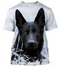 Cute German Shepherd Pattern T-shirt Fashion Summer Short Sleeve Funny 3D Dogs Printed T Shirts Casual Oversized Mens Clothing