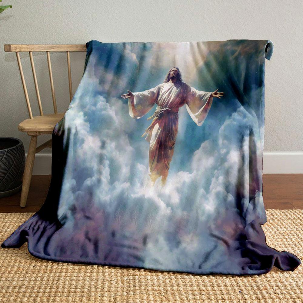 The Ascension Amidst Heavenly Clouds print blanket soft and cozy perfect for the living room bed sofa or a nap,gift